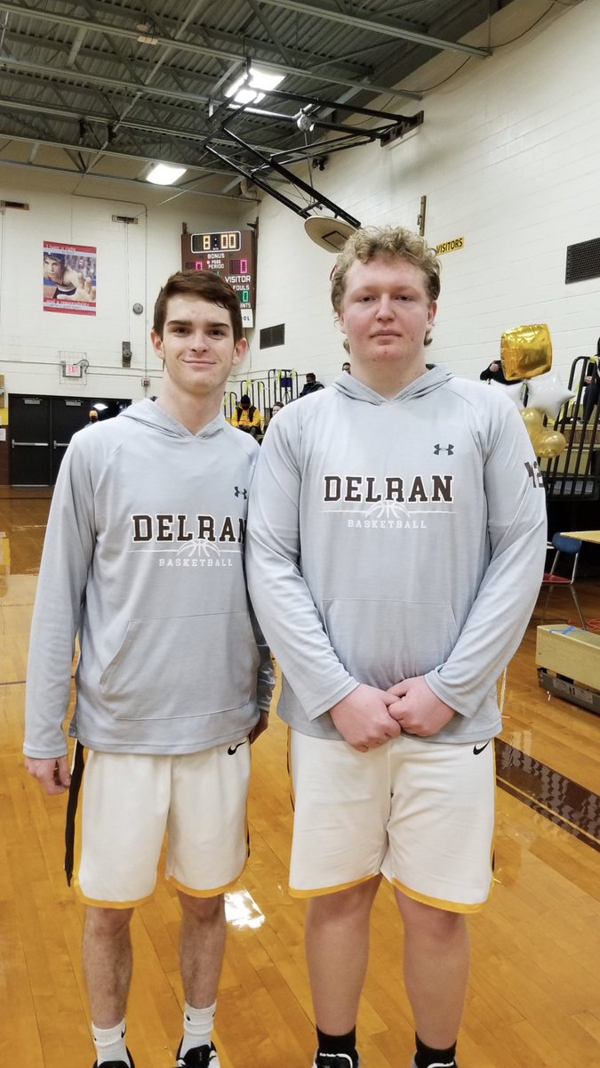 Congratulations to <a href="/SeanAhrens22/">Sean Ahrens</a> and <a href="/Matthew_R703/">Matt Rau</a> ‼️Sean be continuing his academic and baseball career at Arcadia and Matt will be continuing his academic and football career at Wagner college. We are so proud and appreciative of all of your efforts! #SeniorNight #BearsBBall