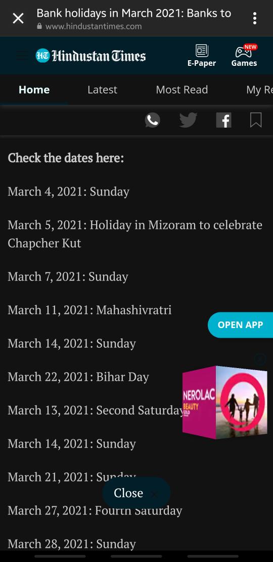 sujeetisnow's tweet photo. 11 days bank closed. Amazingly 4th and 7th are both Sundays : @htTweets credibility check please. 
#CheapThrills 
Why don't you print the holiday list for other departments too. 
I am keen to see, what you do of legal and govt department leaves. https://t.co/M2OpoIl1Ml
