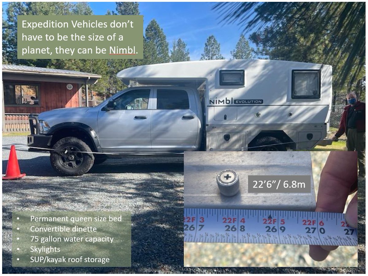 NimblVehicles's tweet image. Go where you want to go, park where you want to park.
We're the shortest camper in our class!
#freedomtoroam #overlanding #production #innovation #Nimbl