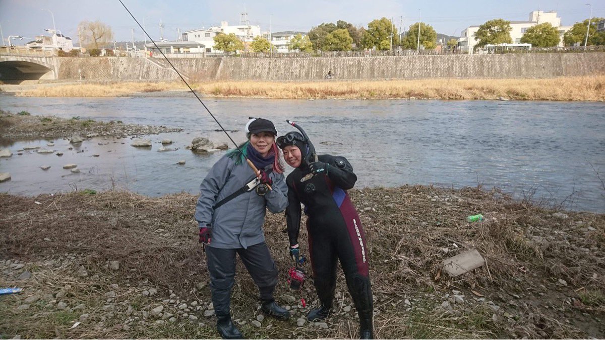 tomochin63's tweet photo. フライフィッシングを少々。
ダイバーさんが、お魚さんが居るか調査してくださいました🤧
本格的始動が楽しみですっ！

#streamtrail
#caps
#賀茂川漁協組合
#京都ブルーピーター
#howisyourfishing
#octoplasher https://t.co/ruMYWU0RGV
