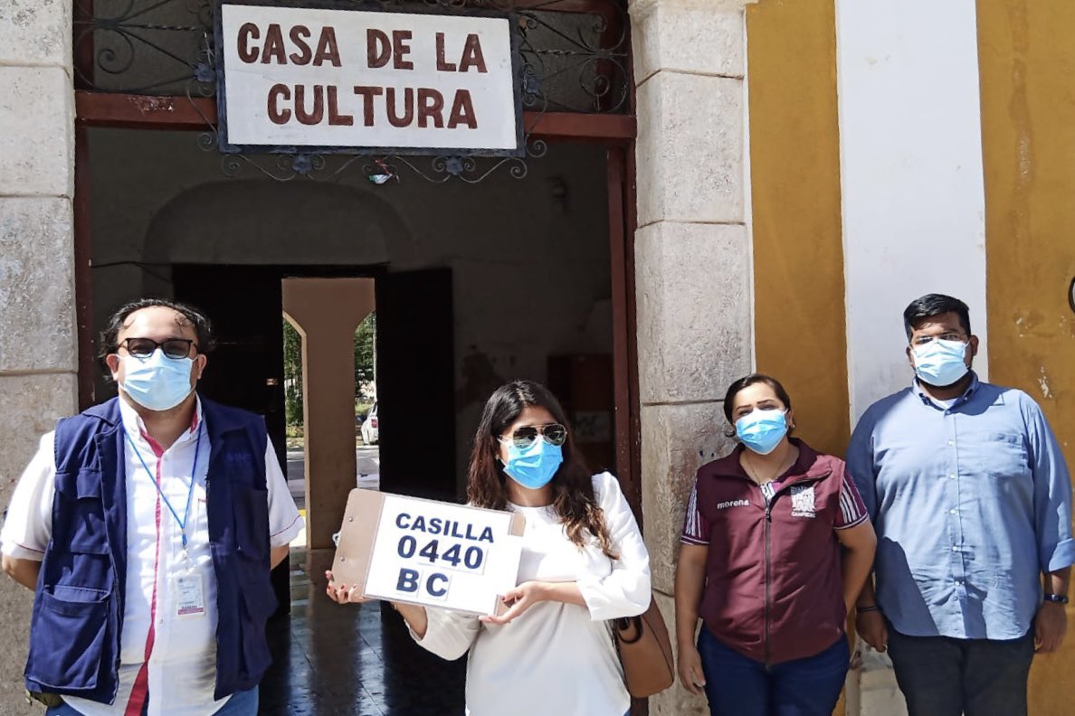 INE_Campeche's tweet photo. Visitas de examinación de la Junta y Consejo Distrital 01 a lugares propuestos para instalar Casillas en #Mucuychakán, #Castamay, #Xkakoch, #Hechelchakán y #Tenabo https://t.co/CJkkKBTOWO