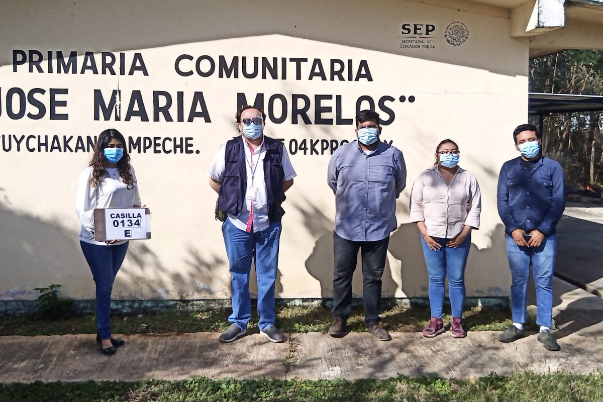 INE_Campeche's tweet photo. Visitas de examinación de la Junta y Consejo Distrital 01 a lugares propuestos para instalar Casillas en #Mucuychakán, #Castamay, #Xkakoch, #Hechelchakán y #Tenabo https://t.co/CJkkKBTOWO