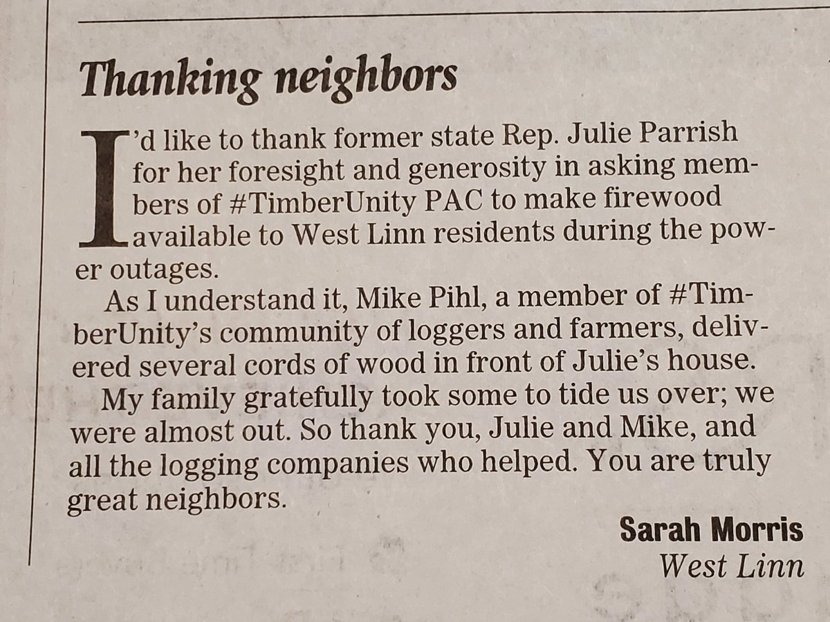 hotcouponmama's tweet image. This was thoughtful to see in my local paper....we were so glad to help. 
#oregonianshelpingoregonians
#timberunity