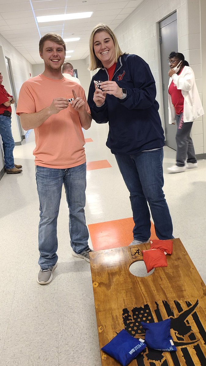 PickensCoAlFFA's tweet photo. We had a great turn out today at the Farm Party! We enjoyed our Member vs. Student Corn Hole Tournament and cooking lunch for the faculty. National FFA Week has officially begun in Pickens County. https://t.co/4qi3ksDdqt