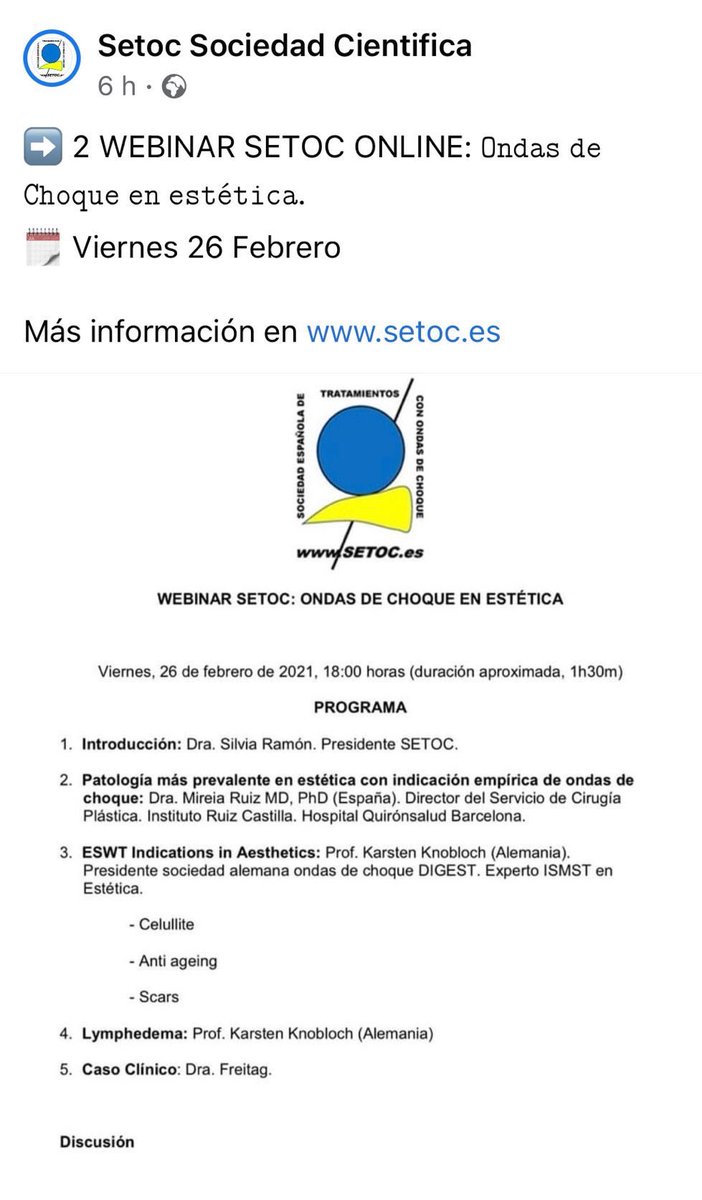 mireiaruizcast1's tweet photo. Fue un placer participar ayer en el webinar organizado por #setoc hablando de ondas de choque en estética y compartir parrilla con el Dr @KarstenKnobloc1. Sin duda, ¡Una tarde inmejorable! #ondasdechoque #cirugiaplastica @QS_Barcelona #elsabernoocupalugar @drasilviaramon https://t.co/Mrriv6gbtO