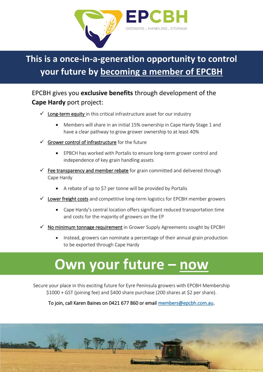 Lower freight costs, competitive long-term logistics, fee transparency and a rebate for committed volumes – just some of the benefits of the #CapeHardy port project through EPCBH membership. #ownyourfuture by joining EPCBH now at bit.ly/EPCBHMembershi…
#signupb4seeding