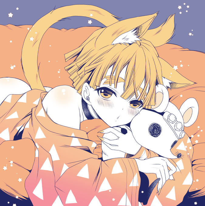 のめ🐈さんがTwitterに投稿した我妻善逸(鬼滅の刃)のイラスト。