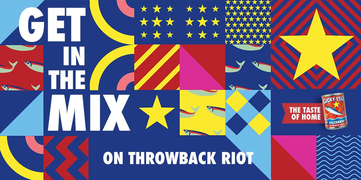 Yfm's tweet photo. We're bringing the taste of home to life with @LuckyStarSA every week on Throwback Riot with Dj Flax.
Don't miss the your favourite throwback mix brought to you by one of SA's most iconic brands.
Rise to the ocassion and #GetIntheMix on #ThrowBackRiot https://t.co/n4Oa713aez