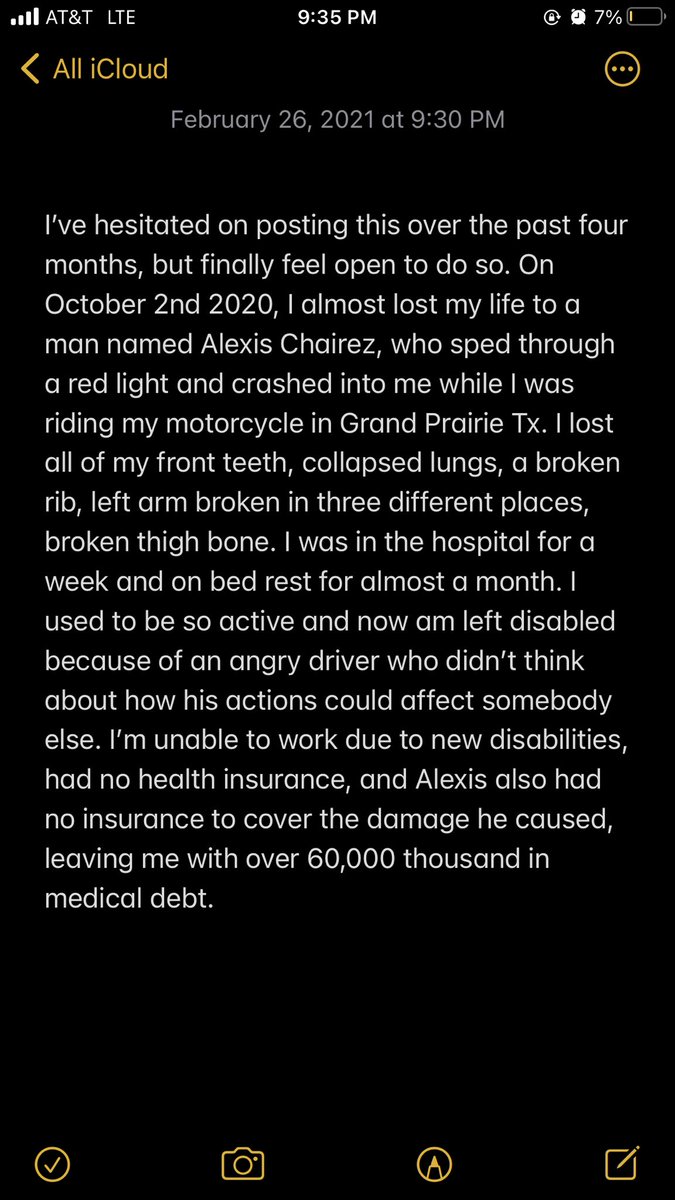 roman_tucker's tweet photo. About 4 months ago a man sped through a red light hitting me on my motorcycle. -cont. https://t.co/Ah9d9hlhip