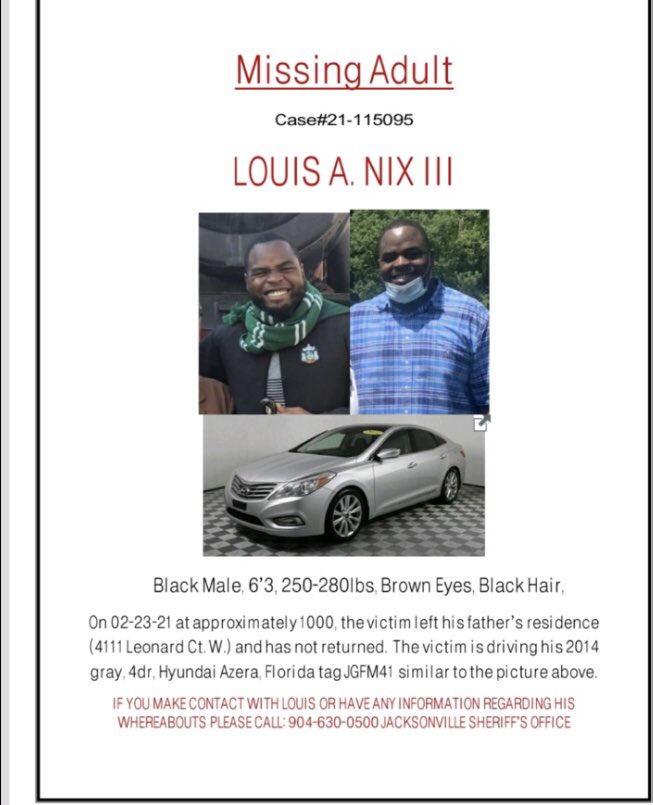 BREAKING: The mother of Louis Nix, the local former Notre Dame player who was shot in a robbery attempt December just texted me that he is missing and sent this to me. Please call JSO if you have any information @NDFootball @ActionNewsJax https://t.co/4Rsb3yF8TX