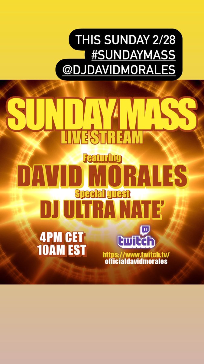 ultranatemusic's tweet photo. Doing a thing this #sunday 2/28‼️
Catch me on #SundayMass by @djdavidmorales @twitch 💃🏽💃🏽💃🏽💃🏽
Prepare for shenanigans!!
Starting at #10pmEST & #4pmCET https://t.co/vjzrRVRnHh