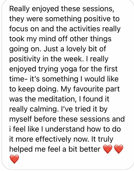 Some positive feedback from our teenager sessions.  Our next 8 week free teenager programme begins Thursday 6pm via zoom. Please contact <a href="/theleecooper_f/">The Lee Cooper Foundation</a> to join 🙏💜