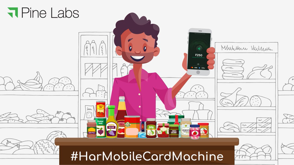 PineLabs's tweet photo. #Empower your next-door grocery store. Ask them to download Pine Labs AllTap. #HarMobileCardMachine https://t.co/rGX1MUDQMD