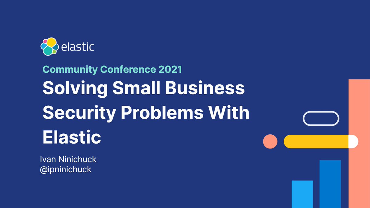 elastic's tweet image. Small business has become a blindspot in #cybersecurity. @ipninichuck recounts his experiences using the #ElasticStack to help remedy the problem.
No company is too small to be a target 🎯.
#ElasticCC