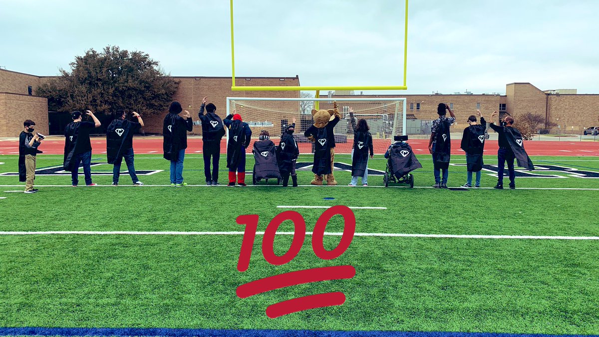 ClarkOlympics's tweet photo. It definitely took team work to put all this together! From our mascot, teachers and staff, our picture/video taker Ms Monique and Coach Jesse to push our athletes each week! Our athletes were the true #Superheroes of the challenge! #NISDSpOlympics @NISDSpOlympics @NISDClark https://t.co/veZzrZk3xO