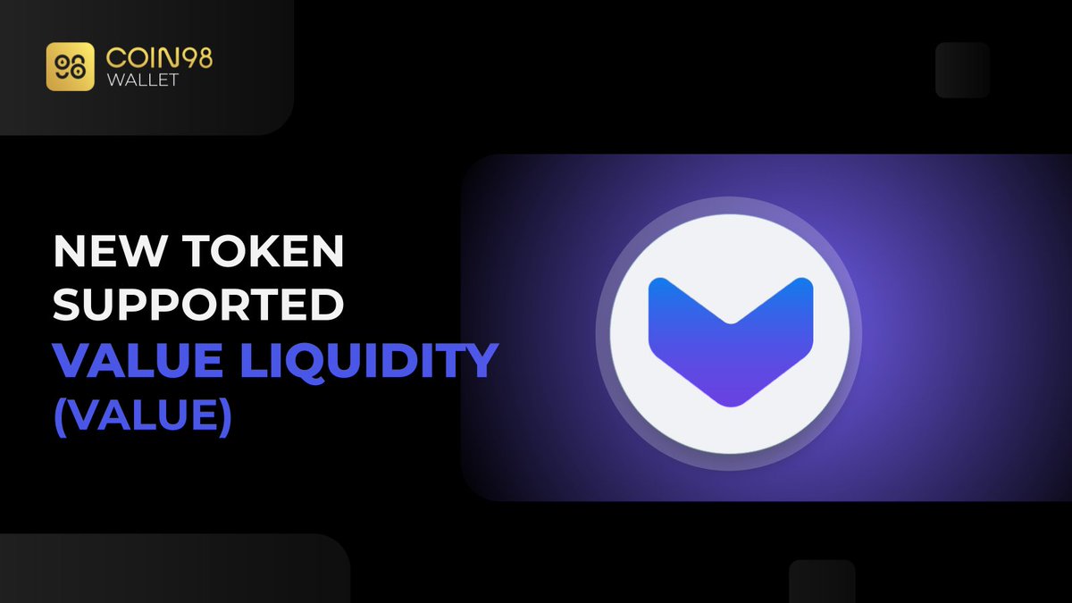 coin98_wallet's tweet photo. VALUE, the governance token of the @value_defi, a platform and suite of products that aim to bring true value to Decentralized Finance, is supported on Coin98 Wallet. 

Value DeFi is also in close partnership with Coin98 Wallet to explore more collaboration opportunities. https://t.co/CRxnGW1etc