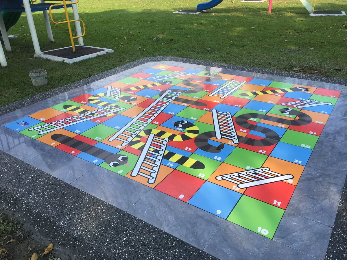 zamzammee's tweet image. Giant snake &amp;amp; ladder project for the neighbourhood. #snakeandladder #giantgame #game #artinstallation @twt_seni