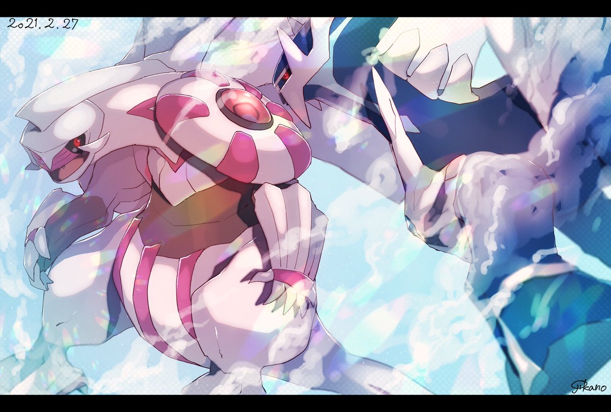 パルキアとディアルガ おじかの のイラスト パルキアとディアルガ おじかの のイラスト