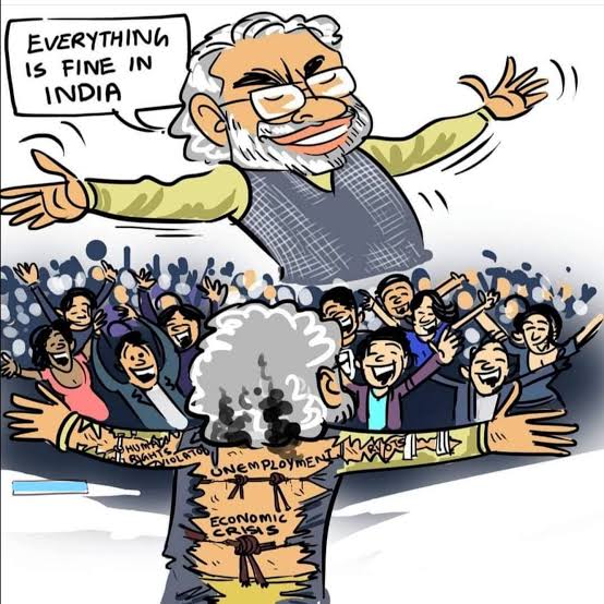silvestercliff's tweet photo. Students - Beaten
Activists - Jailed
Journalists - Threatened
Farmers - Exploited
Borders - Enemy occupied
PSU's - On bumper sale
Economy - On ventilator
MSME's - Shut down
Youth - Unemployed

But for Modi - sab changa si

#BJPseSabPareshan https://t.co/FuqiHXVJEu