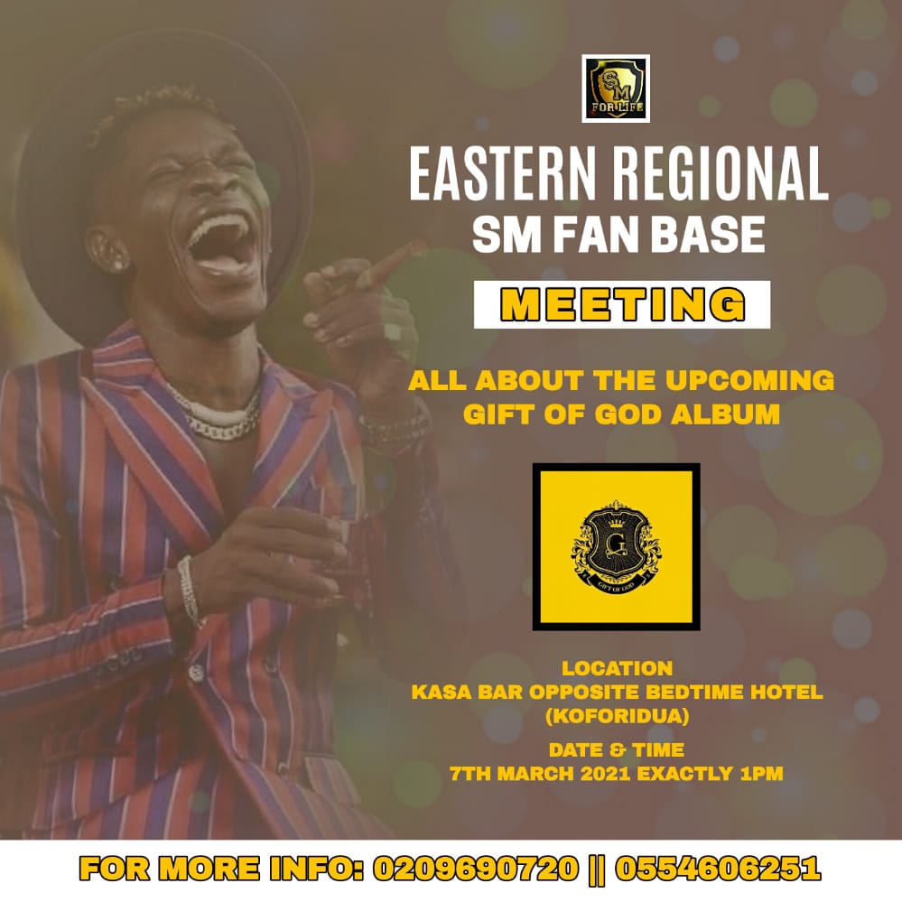 ALEXCERO6's tweet photo. #EasternSMFanBase Get ready... We are meeting on de 7th March,2021 inside Koforidau to discuss issues regards to our fan base and other stuffs is all about de upcoming #GOGAlbum @EasternFanBase @hajia_lami @SuhumP2020 @ChrisShattaba @kini_wale #DontCallMom @shattawalegh https://t.co/JAQ0LKa2AM