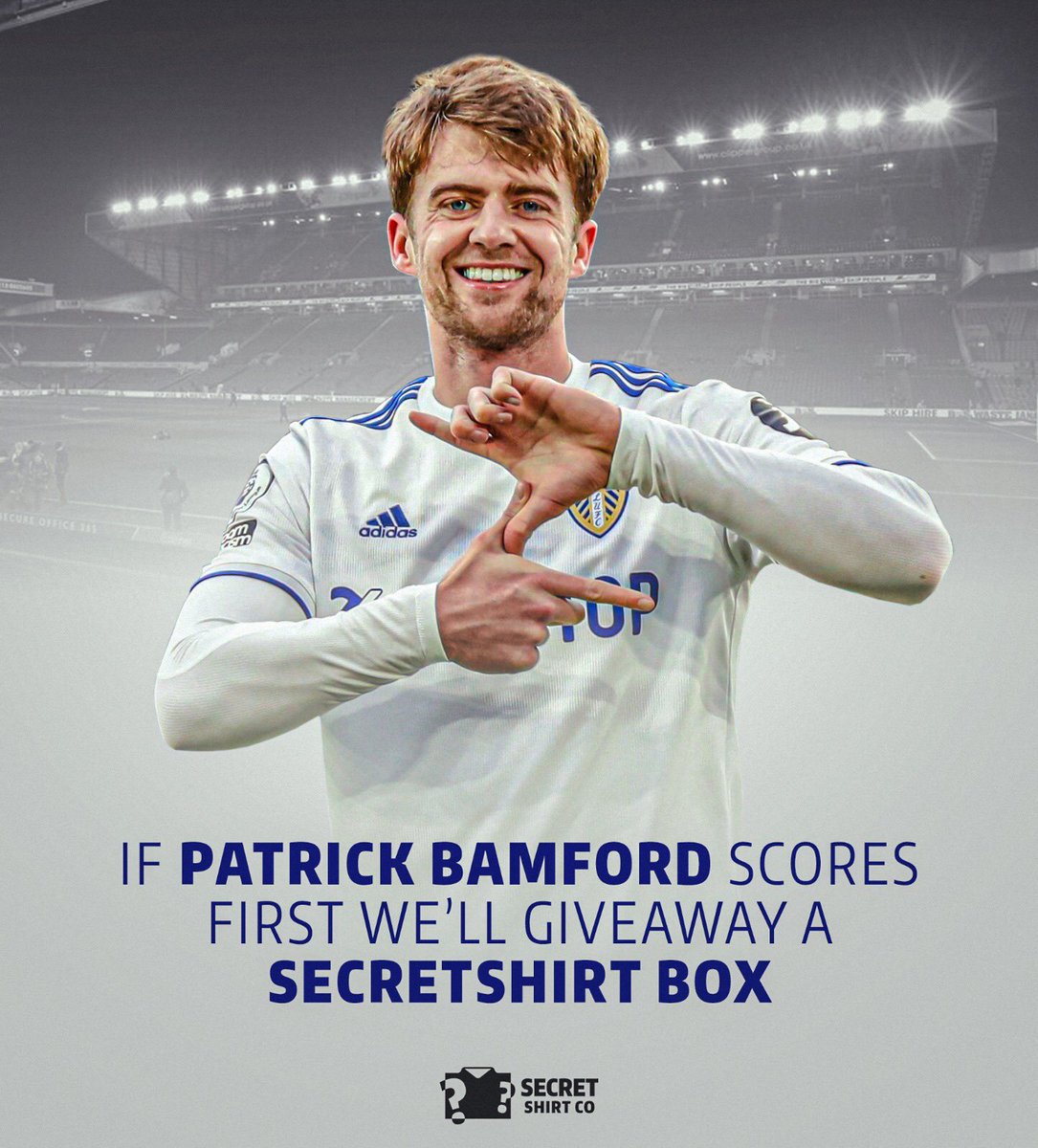 If Patrick Bamford scores 1st against Aston Villa, we’ll giveaway a SecretShirt.co box. 

To enter: 

🔃 Retweet this tweet
🤝 Follow us.

Good luck! 📦