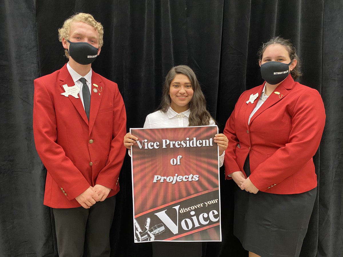 brewerfccla's tweet photo. It’s been an exciting 2 days with more results to come, but tonight we can celebrate our officers! For the 3rd year straight, BHS has produced a region officer. Jennifer is the new Region II VP of Projects! Seniors Seth &amp; Beth will end their term following State. https://t.co/2DDsvLPXBk