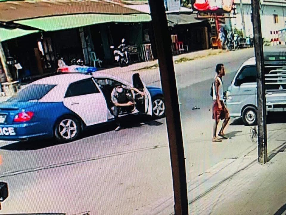 From CCTV record, the polices hit people’s motorcycle with their police car and arrested those people.😡
#WhatsHappeningInMyanmar 
#Feb27Coup