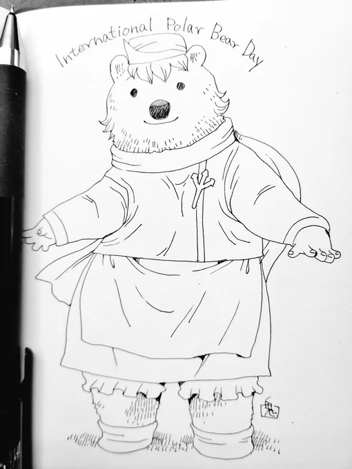 国際ホッキョクグマの日なのでホッキョクグマレテぃさん描きました 