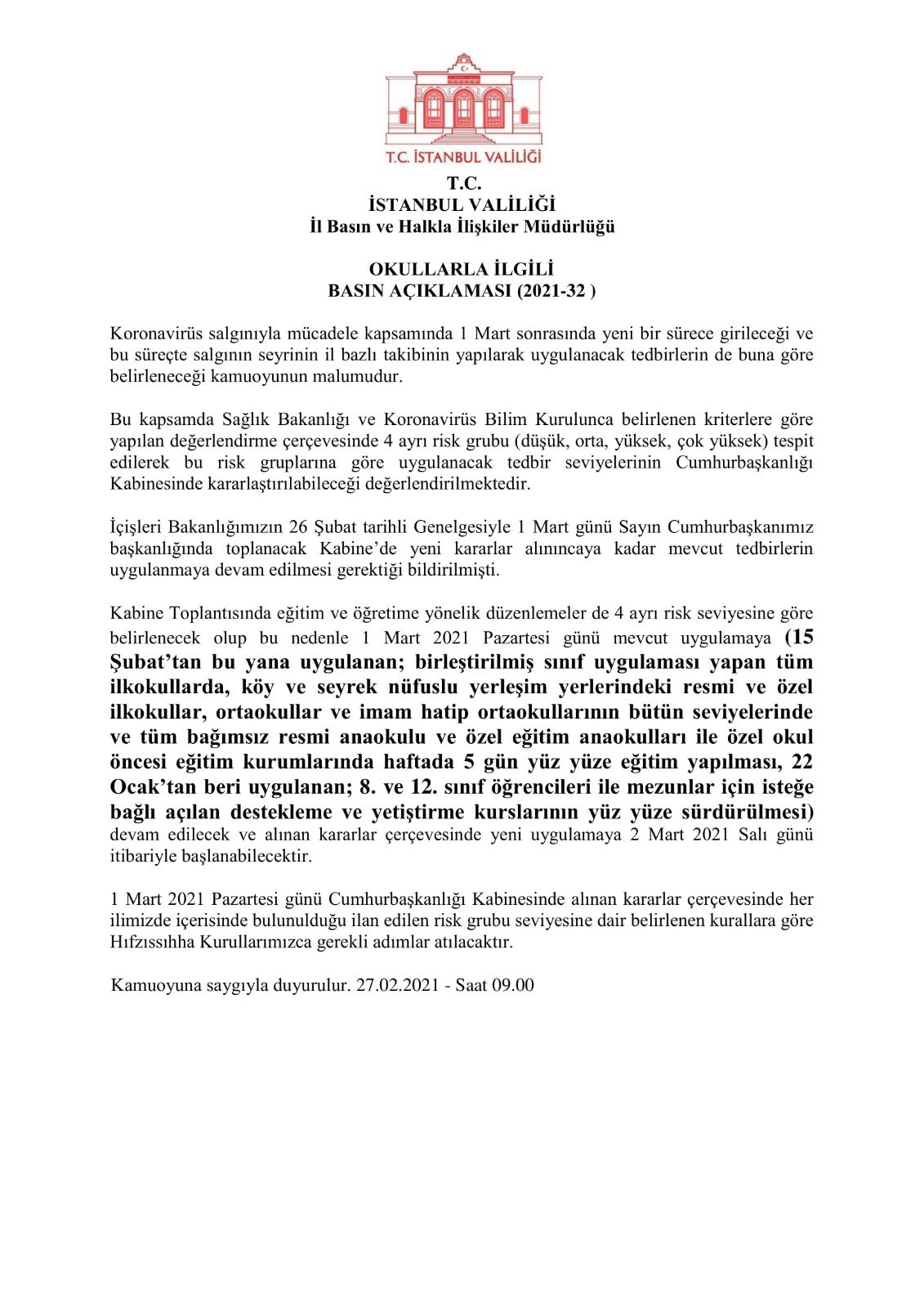 tc istanbul valiligi on twitter okullarin acilmasina iliskin basin aciklamasi https t co walykl0nif https t co dzvkt9yb2p twitter