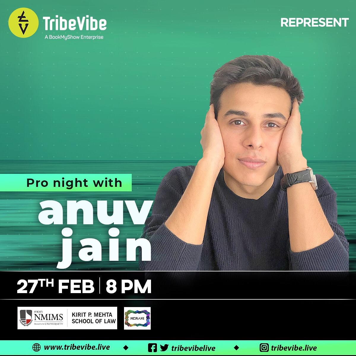 TribeVibeLive's tweet photo. The soothing voice behind songs like "Baarishein, Maula, Alag Aasmaan, Mishri" and many more, @AnuvJain is joining us for a pro night at @MerakiTheFest @LawNmims
RSVP: https://t.co/koqPTg3bpP

#TribeVibe #AnuvJain #Meraki #KPMSOL #KiritPMehtaScoolofLaw #NMIMS #RepresentManagement https://t.co/4wbDzaMrKD