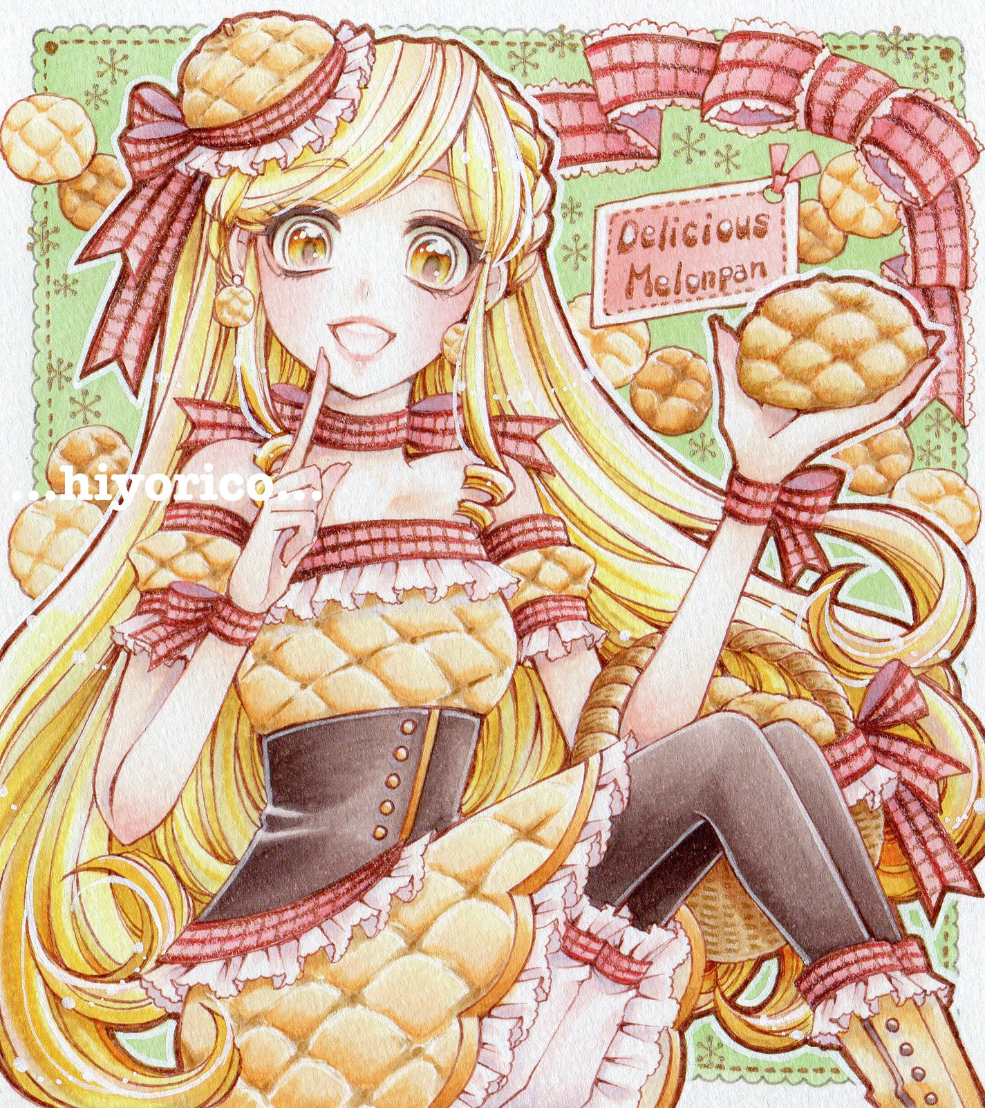 ひよりこ 制作中低浮上 オリジナル メロンパン娘 ご依頼で描いたメロンパンモチーフの女の子です メロンパン初挑戦だったんですが 焼き具合とかすごく楽しく描かせて頂きました コピック コピックイラスト アナログ アナログイラスト