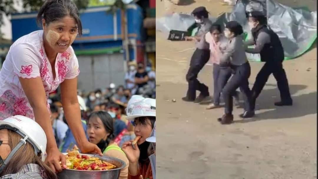 Honey Nway Oo (@hnwayoo) on Twitter photo Happening now in #monywa,This Aunty can be seen donating fruits to the protesters.And the junta arrested this kind soul who did nothing but donate what she can afford to support the protesters.Hear our voice <a href="/freya_cole/">Freya Cole</a> <a href="/KenRoth/">Kenneth Roth</a> <a href="/UNHumanRights/">UN Human Rights</a> #Feb27Coup #WhatsHappeningInMyanmar Happening now in #monywa,This Aunty can be seen donating fruits to the protesters.And the junta arrested this kind soul who did nothing but donate what she can afford to support the protesters.Hear our voice <a href="/freya_cole/">Freya Cole</a> <a href="/KenRoth/">Kenneth Roth</a> <a href="/UNHumanRights/">UN Human Rights</a> #Feb27Coup #WhatsHappeningInMyanmar