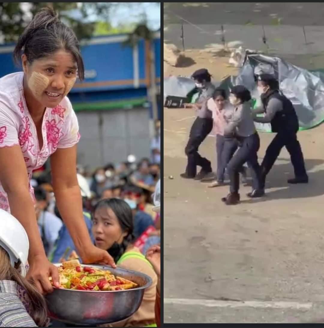 Remember our very kind auntie, instead of selling her  fruits she give it for FREE to the peaceful protesters in the market. and today she get arrested by police without any valid reason. 💔
The World Must Know 
#JusticeForMyanmar
#WhatsHapppeningInMyanmar
