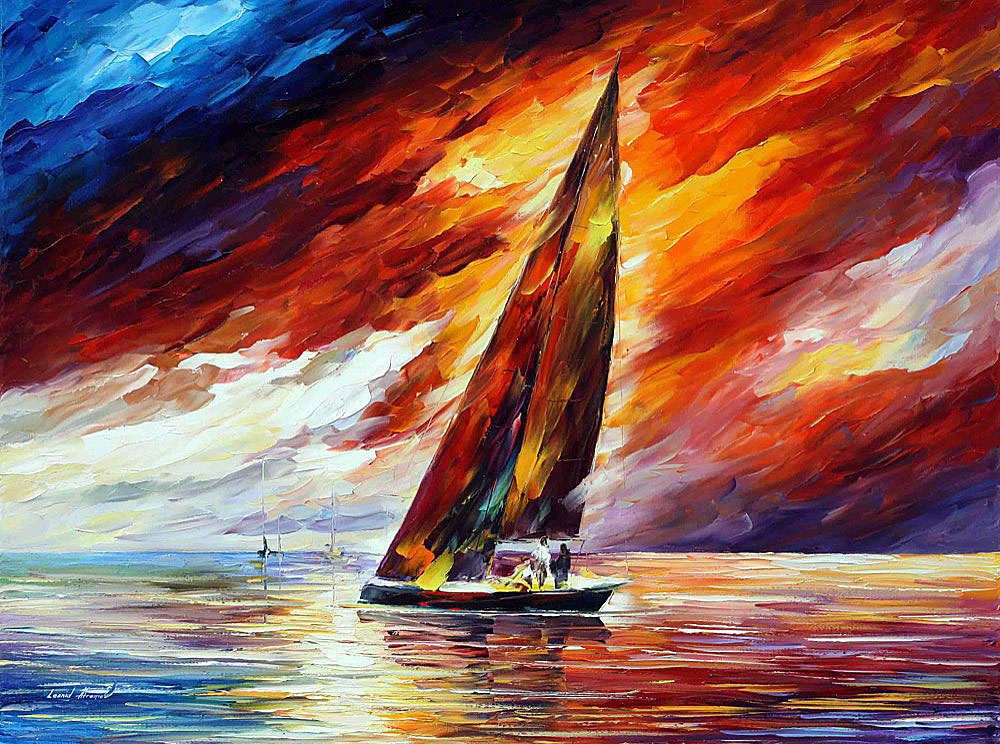 INTO THE WIND — PALETTE KNIFE Oil Painting On Canvas By Leonid Afremov afremov.com/into-the-wind-…