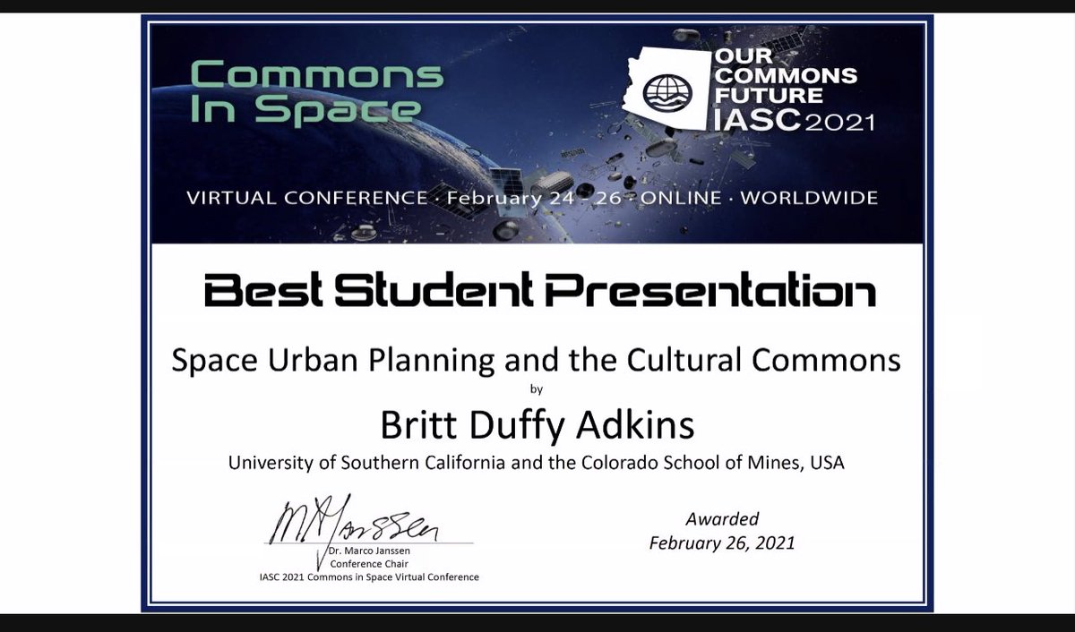 iniobongjesus's tweet image. The @iasc_commons #commonsinspace conference was a virtual conference done right. So engaging, great networking and lots of insights! Well done @janssen_marco, the steering committee and all the participants and support staff! Well done to the great @CelestialCitzn for best prez!