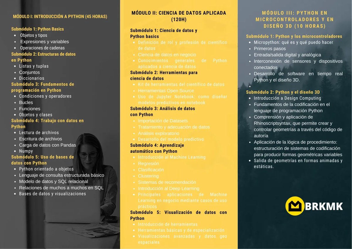 Si eres mujer y te encuentras desempleada, puedes estudiar el lenguaje de programación #python. Mas info:
Formacion.barakaldomakers.org
