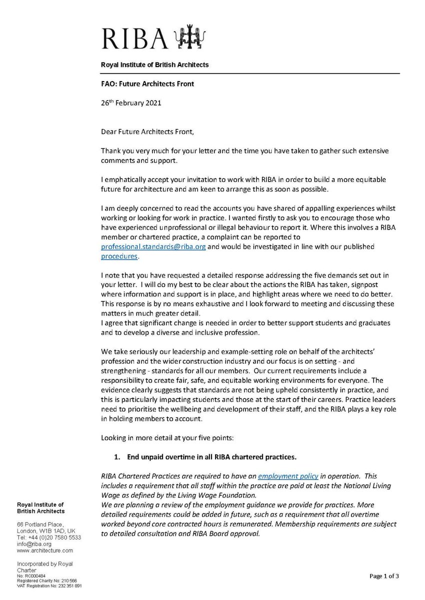 ArchitectsFront's tweet photo. @RIBA responded to our Open Letter, what do you think 🤔? L https://t.co/frUECEF749