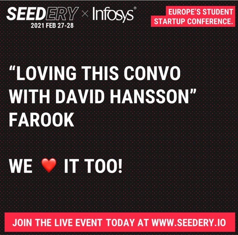 <a href="/dhh/">DHH</a> and <a href="/ollieforsyth/">Ollie Forsyth</a> just had a banger of keynote at Seedery 2021!