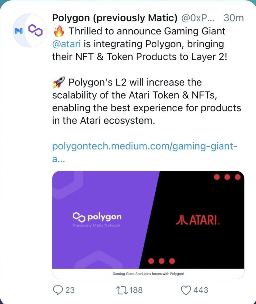 immaXBT's tweet photo. 🚀🚀🚀

@atari is deploying on layer-2 network, to increase scalability and enabling optimum productivity

And will be deploying on @0xPolygon, the layer-2 maestro

#movetomatic #layer2 #NFTs #polygon
#CTBot Adrop RAM 1.5 trx 50 https://t.co/mR1hXeEGZ1