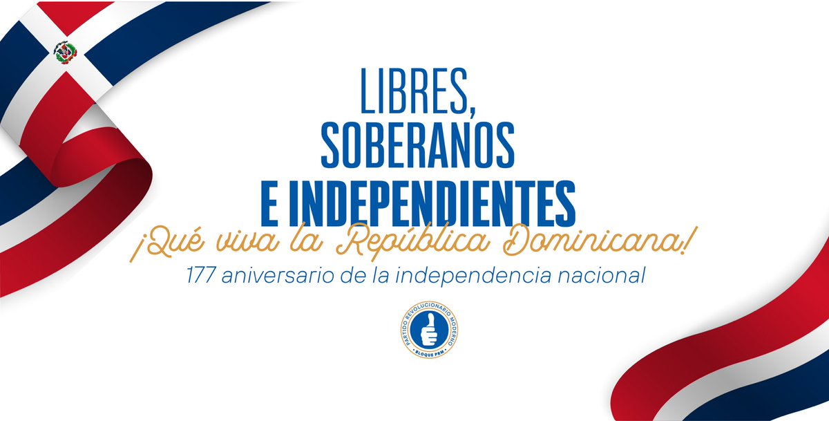 Hoy se cumplen 177 años de nuestra independencia 🇩🇴.

¡Qué vivan los dominicanos! Desde el Senado ejercemos nuestras funciones para que la democracia continúe y se fortalezca.

#BloquePRM #SenadoresPRM #LeyesEnRD