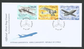 Cyprus Stamps NEW Issue: "Aeroplanes" commemorative series consists of three stamps with three landmark points in the history of #Aircraft #airplanes 
Available Now: set of 3 stamps, set of 3 full sheets of stamps (8 stamps to a sheet) and on Official FDC.
buff.ly/2C0T1AQ