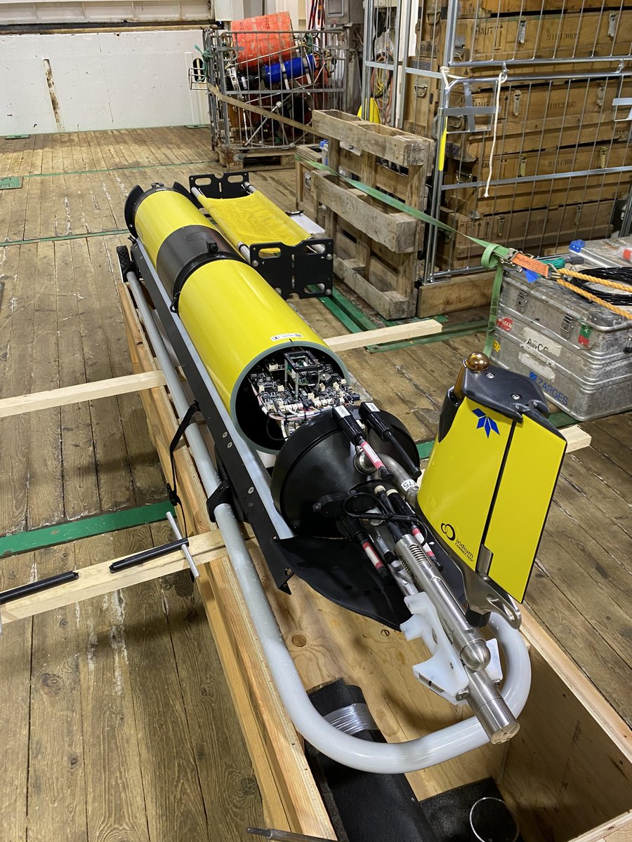 GlidersNor's tweet photo. #OceanGliderOdin back from a short and sweet 2 week mission investigating ocean mixing processes near the ice edge in the Barents Sea from #KPHaakon. Follow up from the October 2020 processes mission on #GOSars. @IlkerFer Eivind Kolås #NorGliders @RSI_Turbulence https://t.co/QgOGvkjqic