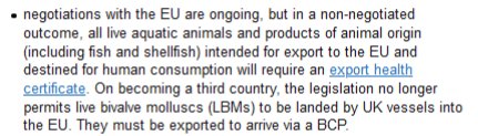 Just to muddy the waters further, here is the DEFRA guidance on exporting live bivalve molluscs to the EU from Tuesday 2nd February 2021.