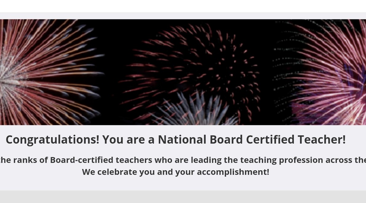 🎆🎆 Officially a National Board Certified Teacher!!! #NBCTstrong #hcpsproud