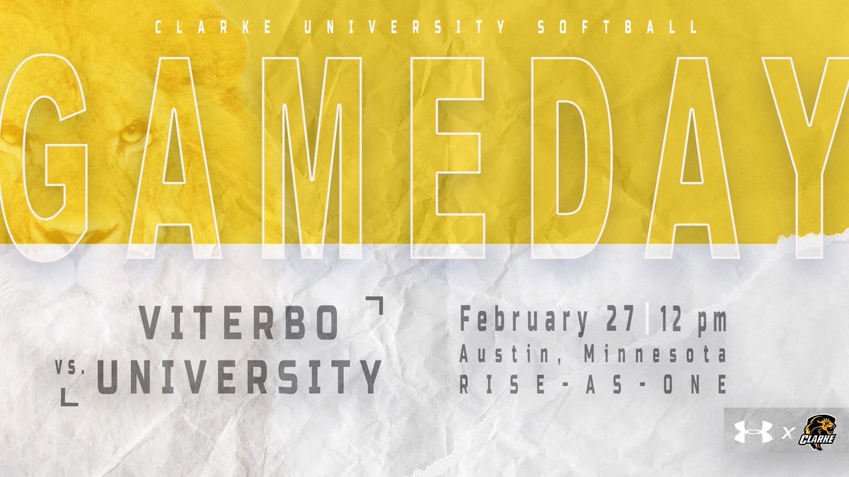 clarke_softball's tweet photo. The feeling of 𝗴𝗮𝗺𝗲𝗱𝗮𝘆... Let’s get it!

🥎 vs. Viterbo
📍 Austin, Minnesota 
⏰ 12 p.m.
📈 https://t.co/MYXbGWLiOH

#RiseAsOne https://t.co/DK9UUM05Rb