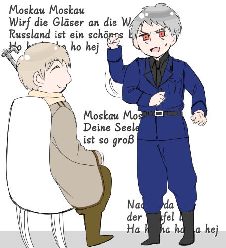不憫にもすこぅ歌わせるろっさま
「ルスラントは美しい国だ」って絶対歌わせてた 