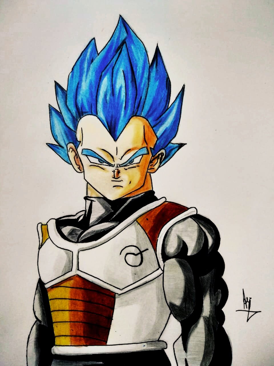 Vegeta Color Drawing