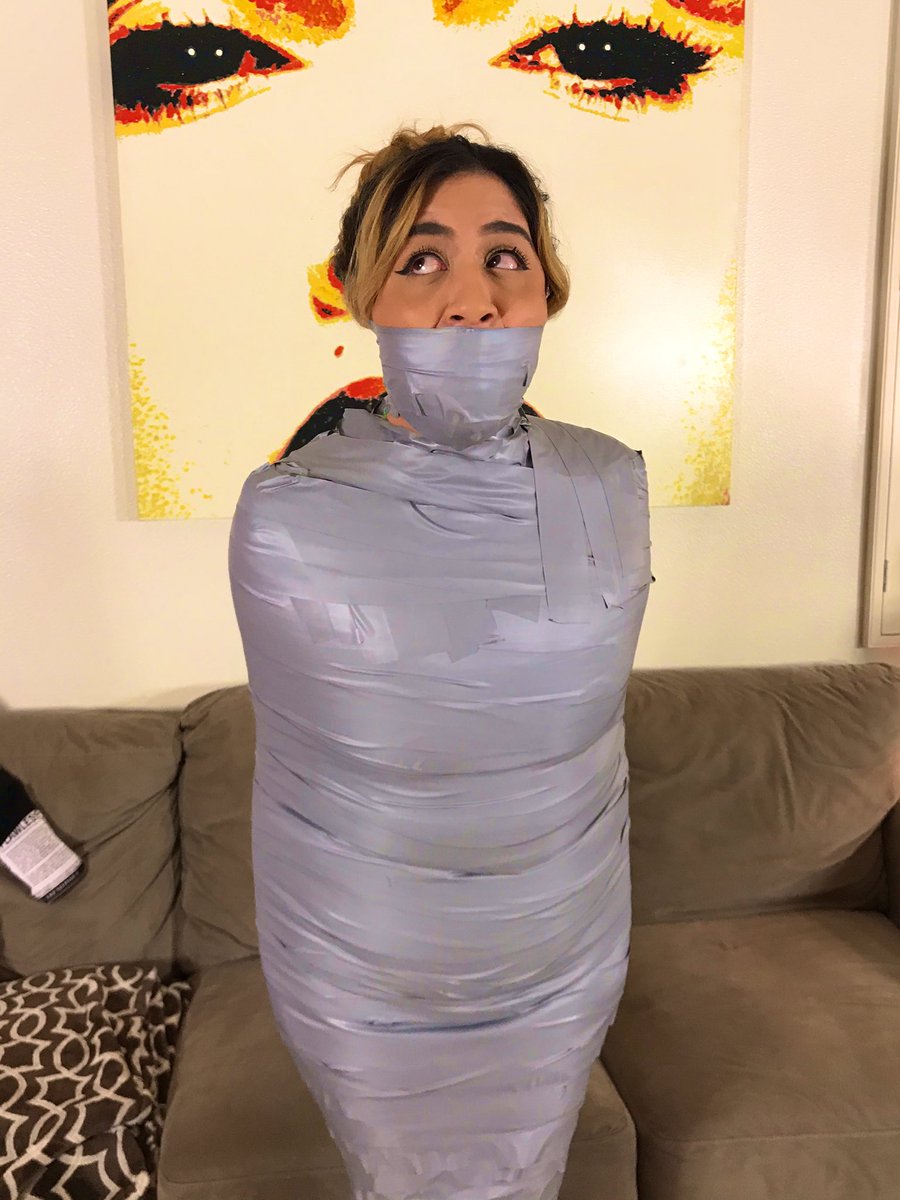 DominicWolfe's tweet photo. Gorgeous Olivia Nicolette gets Home Invaded &amp; Massively Mummified W/a Huge Pair of Panties Wrapped securely in her Big Sexy Mouth 👄 https://t.co/vaMIf9zvSm