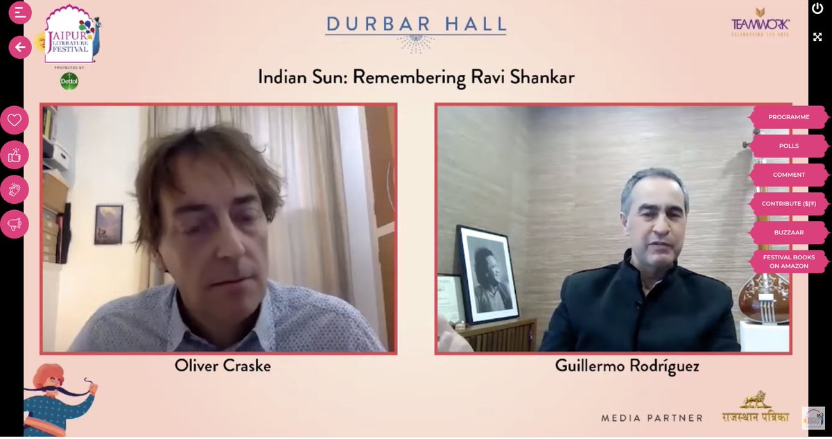 PenguinIndia's tweet photo. Are you watching @ocraske, author of #IndianSun in conversation with writer and cultural critic Guillermo Rodríguez, as they talk about the sitar maestro Ravi Shankar? 😍
Catch it live here 👀 - https://t.co/dzsTnXzJ8H
@JaipurLitFest
#KeepReadingWithPenguin https://t.co/tNTGoUXjSx